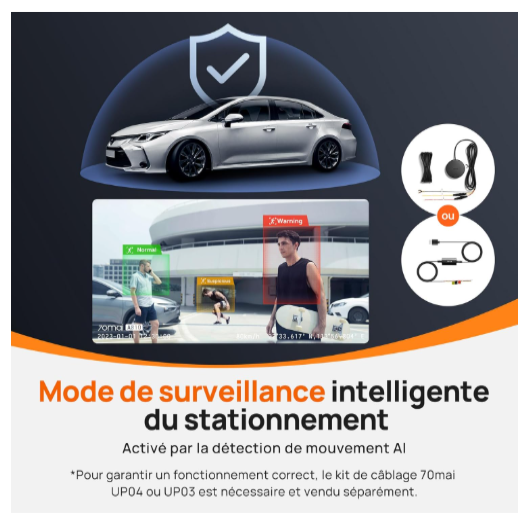 70mai 4k cámara control aparcamiento con IA cam camara salpicadero Coche Práctico