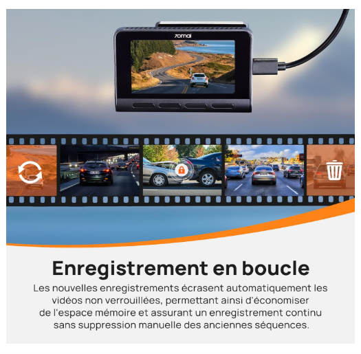 70mai 4k grabación en bucle dash cam camara salpicadero Coche Práctico