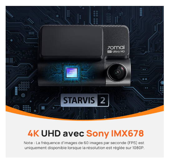 70mai 4k Sony IMX678 starvis 2 dash cam camara salpicadero Coche Práctico