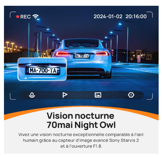 70mai 4k visión nocturna dash cam cámara salpicadero Coche Práctico