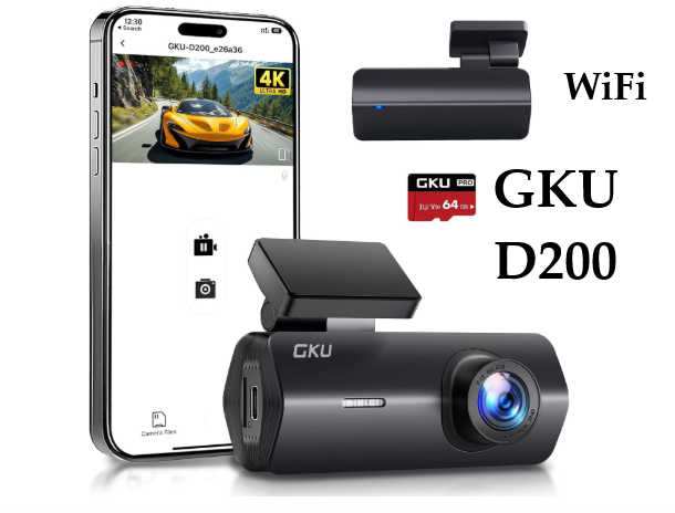 Cámara de salpicadero Dashcam 2025 GKU D200 Coche Práctico