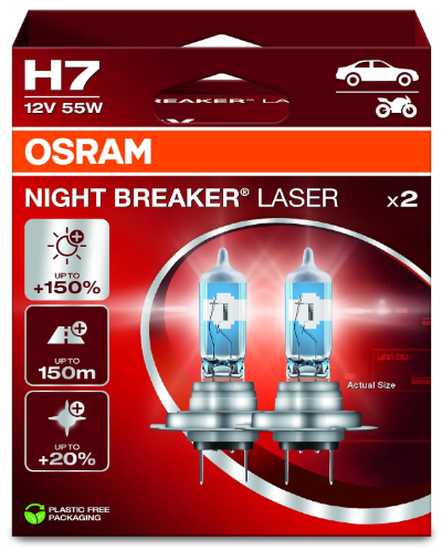 Lamparas H7 Osram Night Breaker Laser Coche Práctico