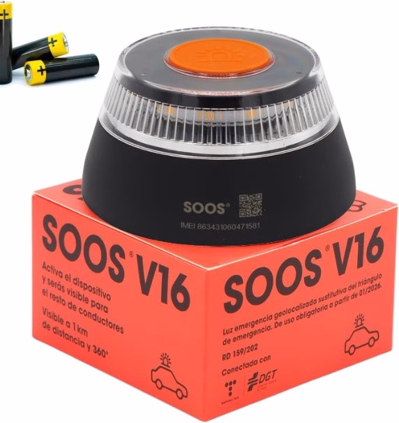 UZ V-16 homologada DGT que sustituye a los triángulos de emergencia obligatoria a partir del 1 de enero de 2026