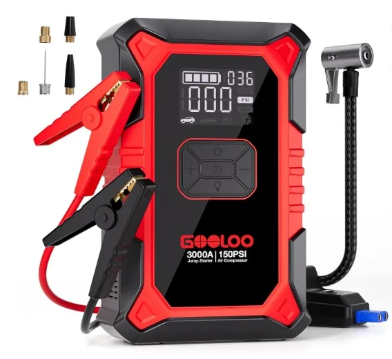 imagen de un Arrancador de Baterias de Coche con Compresor de Aire, 3000A