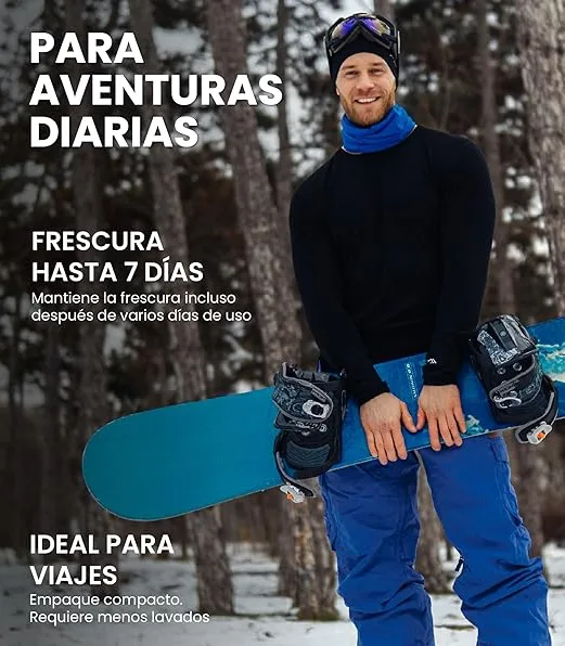Ropa camiseta térmica conjunto invierno esquí necesaria como las cadenas de nieve