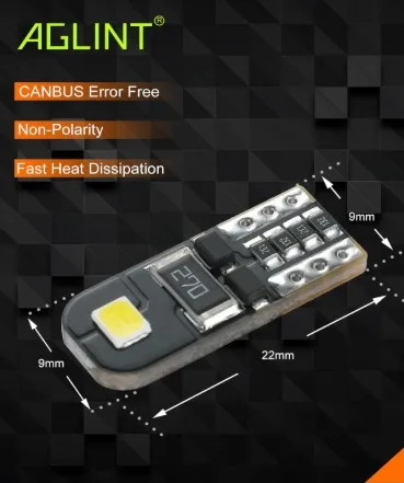 bombilla led T10  canbus libre de errores para matrícula e interior de coche